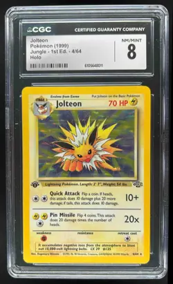 1999 Pokemon Jungle 1st Edition Jolteon #4/64 CGC 8 - Image 1