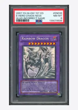 Yu-Gi-Oh PSA 8 E-Hero Chaos Neos GHR 2007 GLAS-EN036 1ST ED. Incorrect Name ENG - Image 1