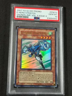 Yugioh PSA 10 Elemental Hero Stratos JUMP-EN012 Limited Edition Ultra Rare - Image 1