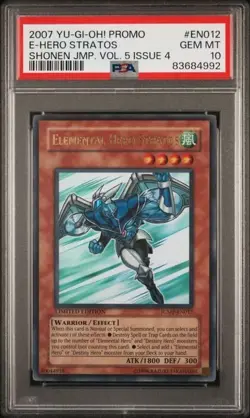 Yugioh PSA 10 Elemental Hero Stratos JUMP-EN012 Limited Edition Ultra Rare - Image 2