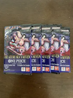 One Piece The Azure Sea’s Seven OP-14 & EB-04 Five 5 Booster Packs Lot 3 English - Image 1