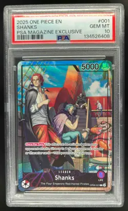 2024 One Piece Emperors in the New World Shanks VAR #OP09-001a PSA 10 - Image 1