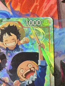 One Piece OP13-007 Ace & Sabo & Luffy SR (Alternate Art) Carrying On His Will NM - Image 4
