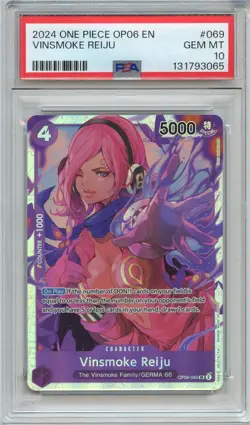 2024 One Piece Vinsmoke Reiju Secret Rare OP06-069 PSA 10 GM MT - Image 1