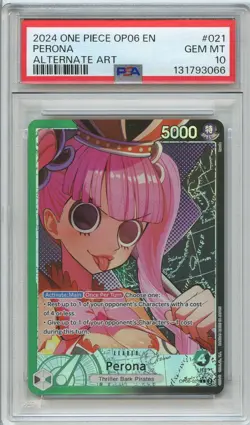 2024 One Piece Perona Alternate Art OP06-021 PSA 10 GEM MT - Image 1