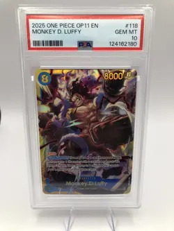 2025 One Piece A Fist of Divine Speed Monkey.D.Luffy OP11-118 PSA 10 - Image 1