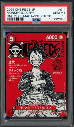 Monkey D Luffy One Piece Mag Vol. 20 Promo #ST21-014 Japan PSA 10 GEM MT - Image 1