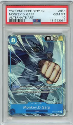 2025 One Piece Monkey D. Garp Alternate Art OP12-056 PSA 10 GEM MT - Image 1