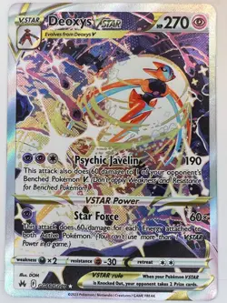 Deoxys VSTAR - GG46/GG70 - Pokemon Crown Zenith Galarian Gallery Ultra Card NM - Image 1