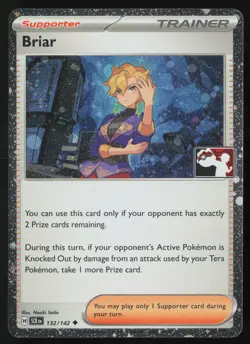 Pokemon Briar - 132/142 Prize Pack Series Cards Cosmo Holo Pack Fresh - NM - Image 1