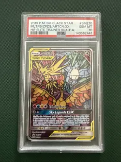 Pokemon TCG Moltres Zapdos Articuno GX SM210 Stained Glass Promo PSA 10 - Image 1