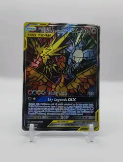 SM210 Pokemon Black Star Promo Moltres Zapdos Articuno Tag Team GX LP - Image 1