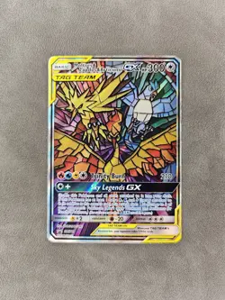 Pokemon TCG Moltres & Zapdos & Articuno GX SM210 Tag Team Hidden Fate Promo - LP - Image 1