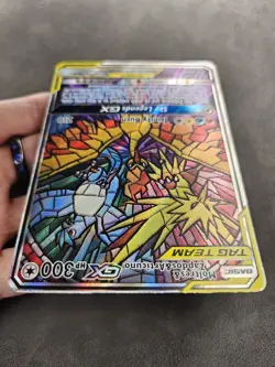 Pokemon TCG Moltres & Zapdos & Articuno GX SM210 Tag Team Hidden Fate Promo - LP - Image 4