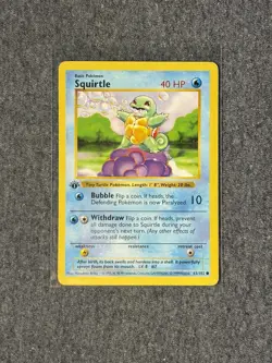 Shadowless Squirtle 1st Edition Base Set Pokemon Card 63/102 Vintage - Clean LP - Image 1