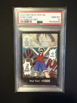 2022 ONE PIECE OP01 - ROMANCE DAWN ALTERNATE ART DON!! CARD - PSA 10 - Image 1
