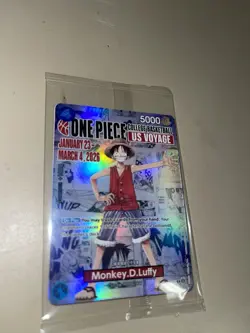 One Piece Monkey D. Luffy College Basketball US Voyage Promo Holo Card 5000 - Image 1