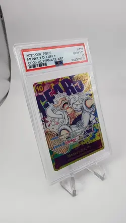 2023 Monkey D. Luffy One Piece OP05-119 Gear 5 Alternate Art Card PSA 10 - Image 3