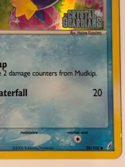 Mudkip 58/100 EX Crystal Guardians Pokemon Card Reverse Holo Stamped MP - Image 4