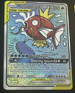 Magikarp wailord tag team Custom Card TCG Holo Holographic Fan Art Nm - Image 1