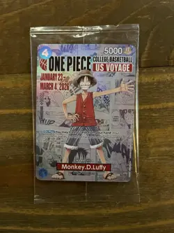 Bandai Namco One Piece Card Game Monkey.D.Luffy College Basketball US Voyage Pr. - Image 1