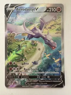 Pokemon TCG Aerodactyl V Alternate Full Art Holo Card 180/196 Lost Origin - Image 1