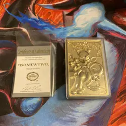 Pokemon #150 MEWTWO 23k Gold Plated Trading Card 1999 Burger King W/ COA & Ball - Image 3