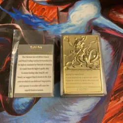 Pokemon #150 MEWTWO 23k Gold Plated Trading Card 1999 Burger King W/ COA & Ball - Image 4