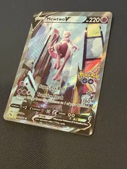 Pokemon Go TCG Mewtwo v Alternate Full Art Holo Card 072/078 NM Condition - Image 2