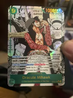 One Piece TCG Dracule Mihawk OP14-119 (Manga Card) + Surprise SR Or Better Card - Image 1
