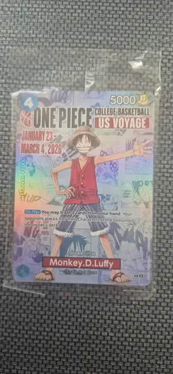 One Piece Monkey D. Luffy Card US Voyage Promo Holo Card P-055 *SEALED* Rutgers - Image 1