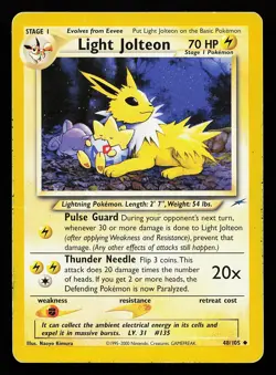 Light Jolteon 48/105 Uncommon Neo Destiny Pokemon Card - Image 1