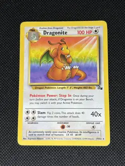 1999 Dragonite MP- 19/62 Fossil Unlimited Non-Holo Pokemon Vintage Card - Image 1