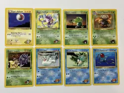 Vintage Lot Of 8 Gym Pokemon Cards Misty Erika Logs Lt. Surge - Image 1