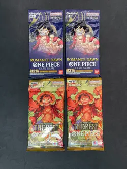 One Piece Card Unopened 4 Pack Romance Down OP-01 The Best PRB-01 Japanese - Image 1