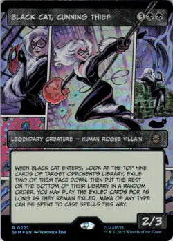 MTG Black Cat, Cunning Thief (Borderless) (222) | NM Foil | Spider-Man {SPM} - Image 2