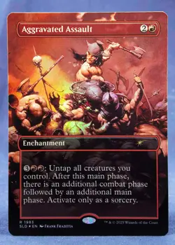 Aggravated Assault -Rainbow FOIL- MTG -(1983) Frank Frazetta Secret Lair SLD -NM - Image 2