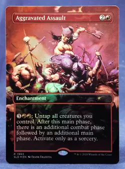 Aggravated Assault -Rainbow FOIL- MTG -(1983) Frank Frazetta Secret Lair SLD -NM - Image 3