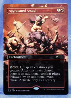 Aggravated Assault -Rainbow FOIL- MTG -(1983) Frank Frazetta Secret Lair SLD -NM - Image 4