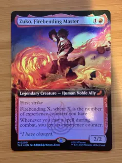 Zuko, Firebending Master Foil Extended Art 200 Mtg Avatar Jumpstart NM - Image 1