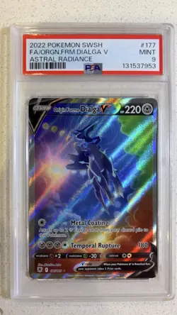 PSA 9 2022 Pokemon Origin Forme Dialga V 177/189 Astral Radiance TCG Card - Image 1