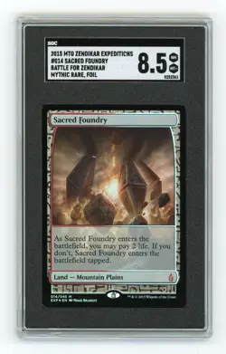 SACRED FOUNDRY ZENDIKAR EXPEDITIONS FOIL SGC8.5 NM-MT+ MAGIC THE GATHERING - Image 1