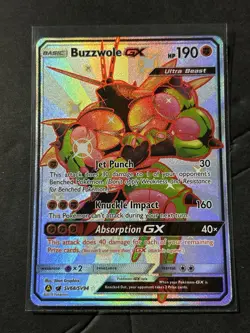 Pokemon Card - Buzzwole GX (Secret) Hidden Fates SV68/SV94 Shiny Full Art - Image 1