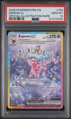 2025 POKEMON PRISMATIC EVOLUTIONS SPECIAL ILLUSTRATION RARE ESPEON EX PSA 10 - Image 1