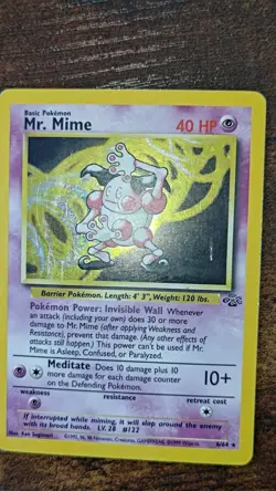 Pokemon TCG Mr. Mime Jungle 6/64 Holo Unlimited Holo Rare - Image 2