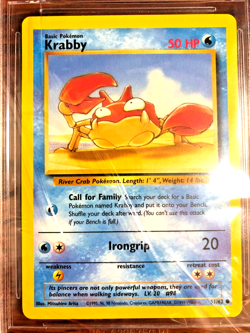 Krabby Common #51 - BGS MINT 9 - 1999 WOTC Fossil Unlimited - Pokemon TCG - Image 2