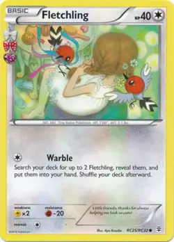 Moderately Played, English - 1 x Pokemon Fletchling - RC25/RC32 - Common Generat - Image 1