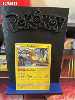 Pokemon Alolan Raichu SM72 Crimson Invasion Pre-Release Stamp NM - Image 1