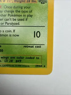 Pokemon TCG Jungle Set Venomoth Unlimited #29/64 Non Holo Rare 1999 WOTC VTG NM - Image 4