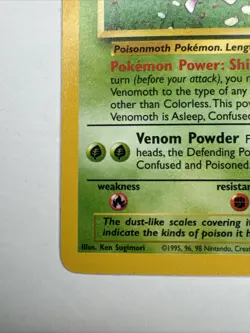 Pokemon TCG Jungle Set Venomoth Unlimited #29/64 Non Holo Rare 1999 WOTC VTG NM - Image 5